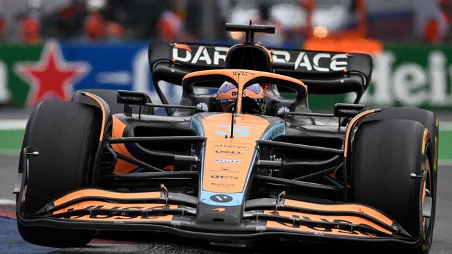 McLaren's Australian driver Daniel Ricciardo takes a turn as he races during the Formula One Mexico Grand Prix