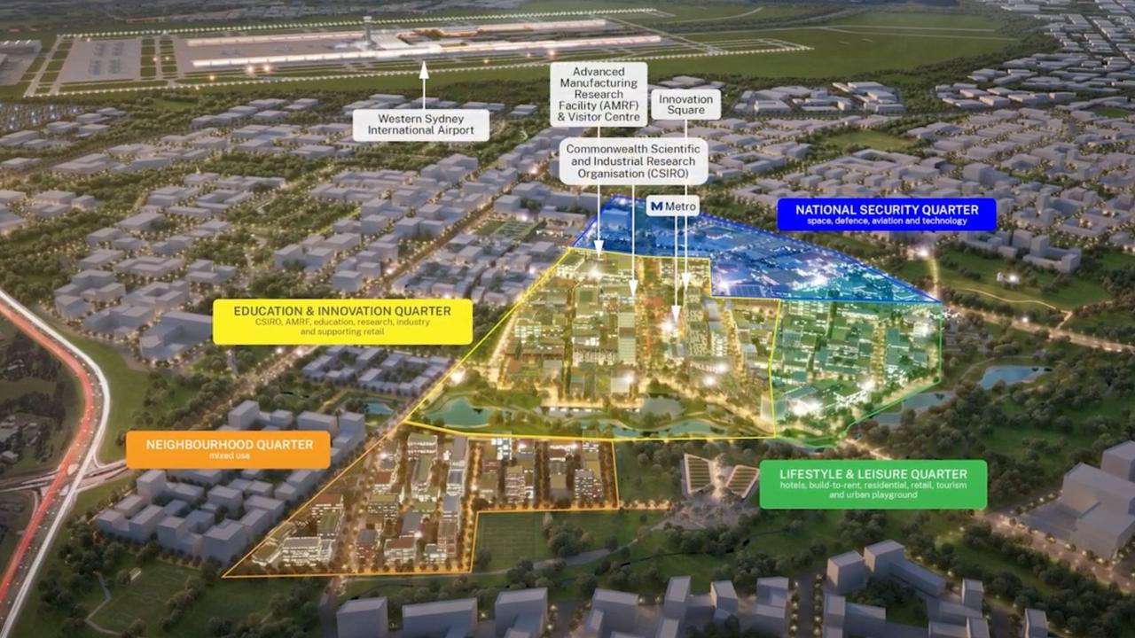 The city will be split into different sectors. Picture: NSW Government