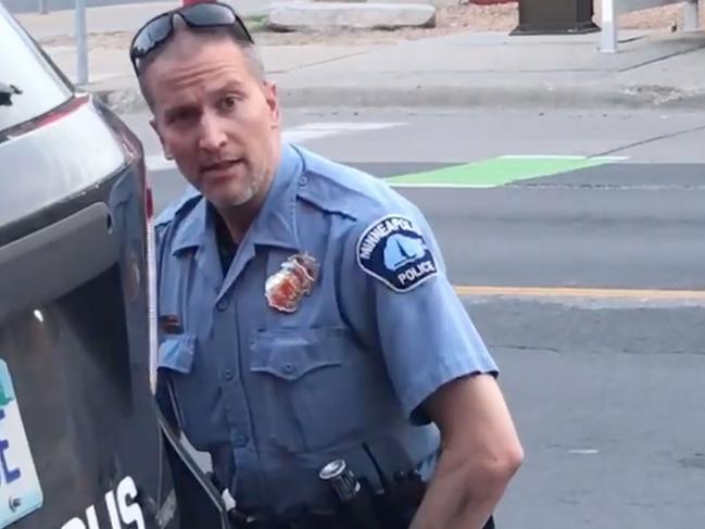 Minneapolis police officer Derek Chauvin during the arrest of George Floyd. Picture: AFP