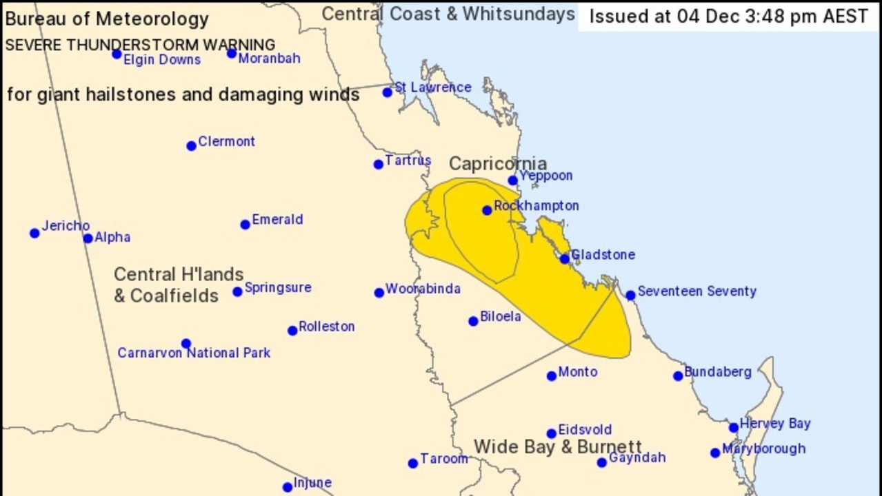 Bureau Of Meteorology Issues Severe Thunderstorm Warning For