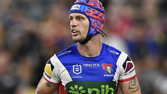 TOWNSVILLE, AUSTRALIA - SEPTEMBER 14: Kalyn Ponga of the Knights looks on during the NRL Qualifying Final match between North Queensland Cowboys and Newcastle Knights at Queensland Country Bank Stadium on September 14, 2024 in Townsville, Australia. (Photo by Ian Hitchcock/Getty Images)