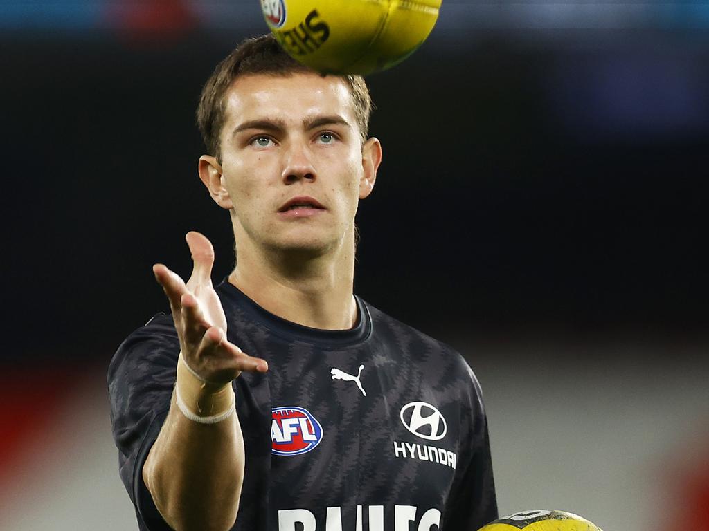 Jack Carroll lost his spot in the Carlton midfield to Sam Walsh. Picture: Daniel Pockett/Getty Images