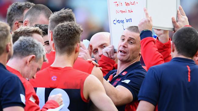 Demons coach Simon Goodwin says there’s a fine line between good and bad. Pic: Getty Images