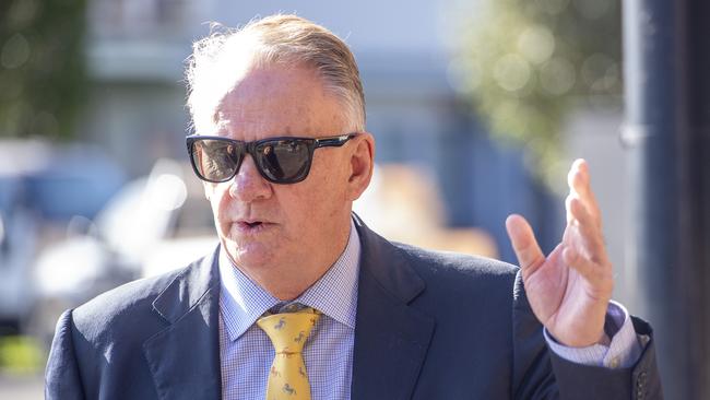 Mark Latham arrives at Randwick racecourse last week to vote on the Rosehill sale proposal. Picture: Jeremy Piper