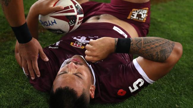 Phillip Sami down and out during Origin.