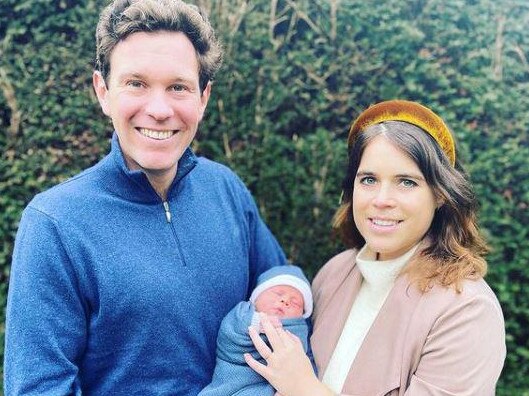 Princess Eugenie and Jack Brooksbank with their son, August Philip Hawke Brooksbank. Picture: Instagram