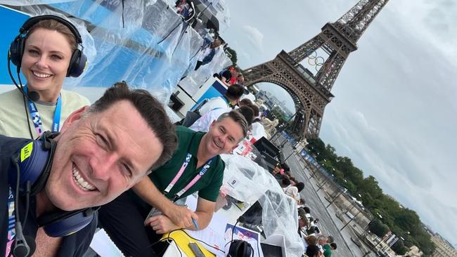 Karl Stefanovic and Ally Langdon in Paris for the start of the Olympic Games. Picture: Instagram