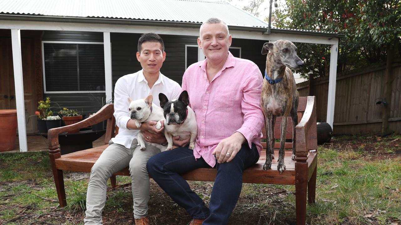 Chin-Chuan Lee and his partner Mark Barrett moved out of Sydney to The Blue Mountains, due to COVID-19. Picture: Richard Dobson