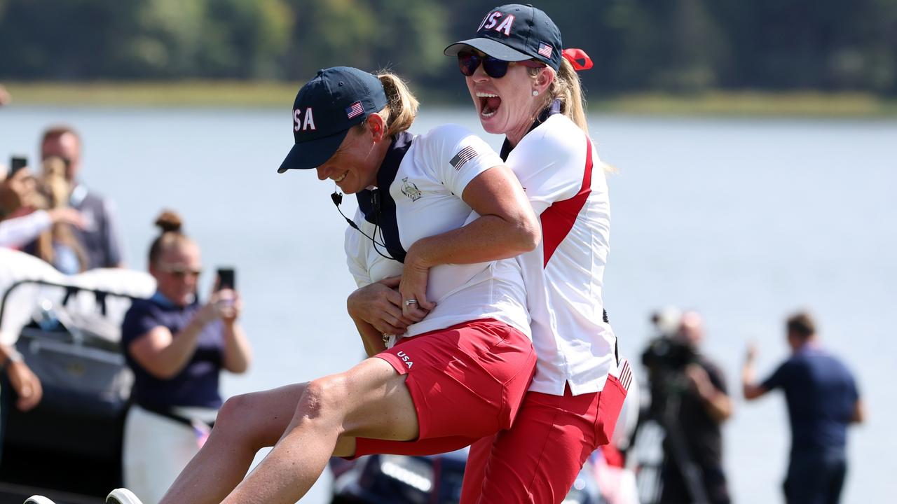 ‘Wheels were falling off’: USA survives late scare to end seven-year Solheim Cup drought