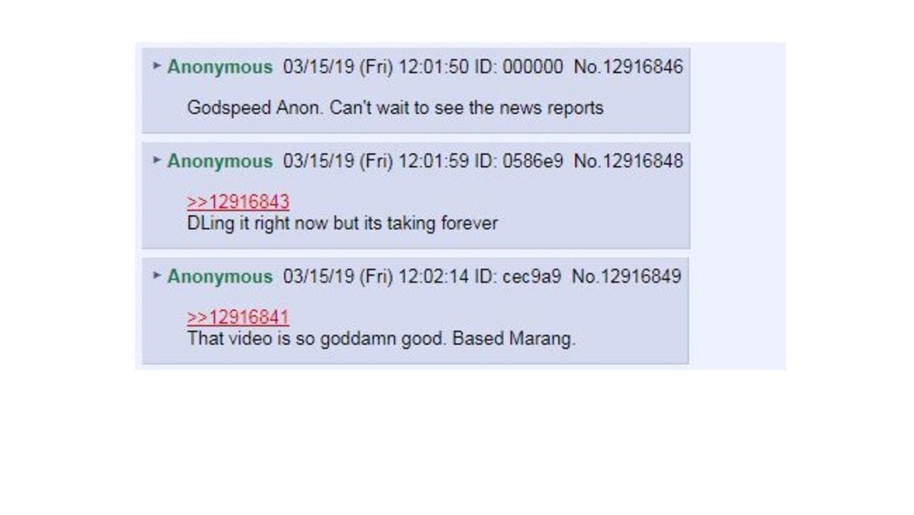 People in the 8chan forum praised the gunman’s post.