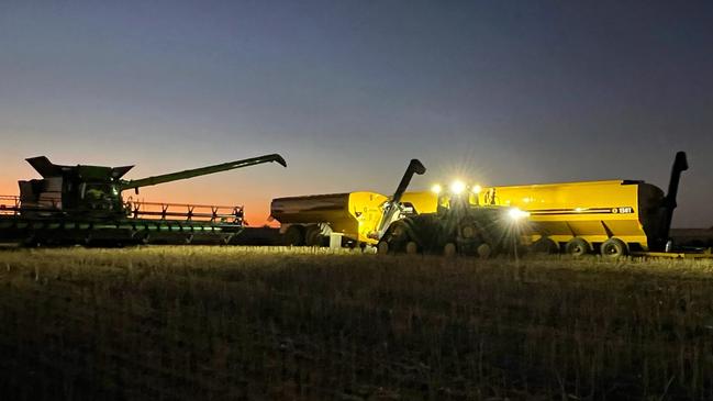 Harvest time at the Youngs properties near Beverley, WA.