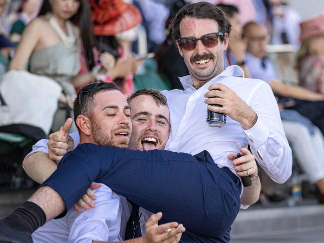 Winners are grinners – Luke, Jack and Nathan after Luke wins over $6000 on the Melbourne Cup.