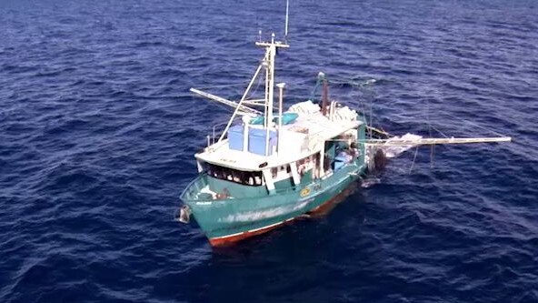 Scene from a documentary on slug boat Dianne that was filmed for the Discovery Channel.