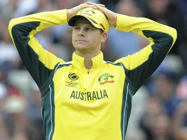 Australia captain Steve Smith looks on during the ICC Champions Trophy match between England and Australia at Edgbaston in Birmingham, England, Saturday, June 10, 2017. (AP Photo/Rui Vieira)