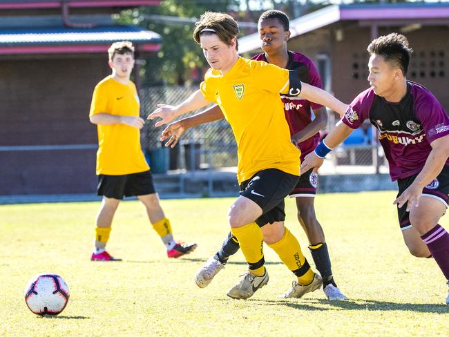 Lachlan Mure in the Queensland Schools Premier League Football match between Marsden and Corinda at Darra, Thursday, July 30, 2020 - Picture: Richard Walker