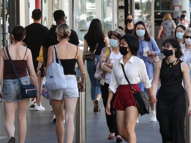 MELBOURNE, AUSTRALIA - NewsWire Photo FEBRUARY 18, 2021: Bourke Street Mall as Melbourne begins to reopen after a five day COVID lockdown. Picture: NCA NewsWire / David Crosling