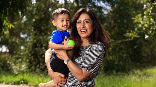 Sheila Kumar with two of her grandson Viaan Kumar 1. Sheila age 55 was diagnosed with breast cancer in 2018 and underwent gruelling treatments. Pics Adam Head