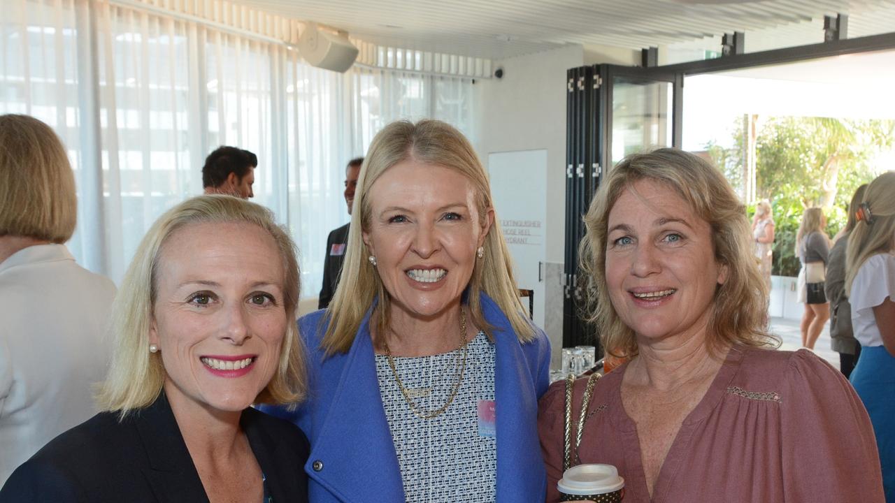 Elizabeth Barker, Marion Charlton and Carolyn Emge at Destination Gold Coast Stars of Tourism breakfast at Isoletto, The Star Gold Coast. Pic: Regina King