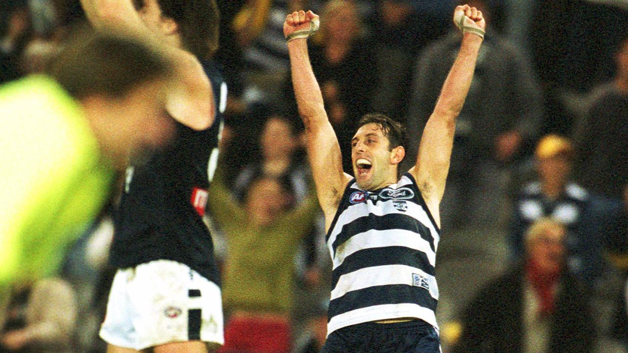 Peter Riccardi’s 2002 after-the-siren goal for Geelong against Carlton will feature in Fox Footy’s May Madness: Final Quarter Thrillers weekend.