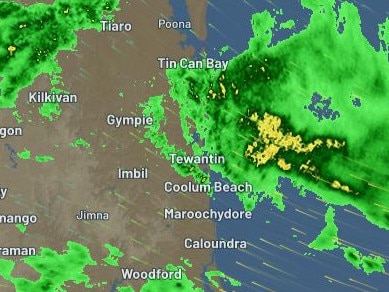 Radar at 4.55pm Tuesday. Picture: Weatherzone.com.au