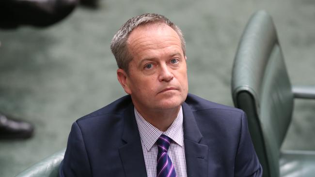 Opposition Leader Bill Shorten in Question Time in House of Representatives Chamber, Parliament in Canberra. pic by Kym Smith