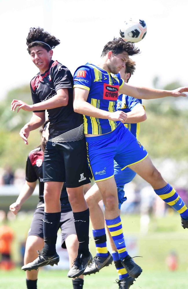 SOCCER: U 17 boys, Caloundra V Gympie. Picture: Patrick Woods.