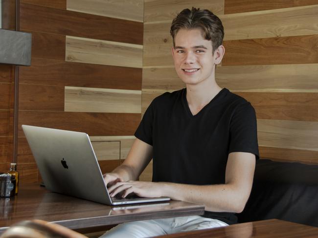 He created his first company at just 12 and now, at 17 and in his final year of school, Brisbane’s Jack Bloomfield is one of the nation’s youngest and most successful entrepreneurs. Picture: Supplied