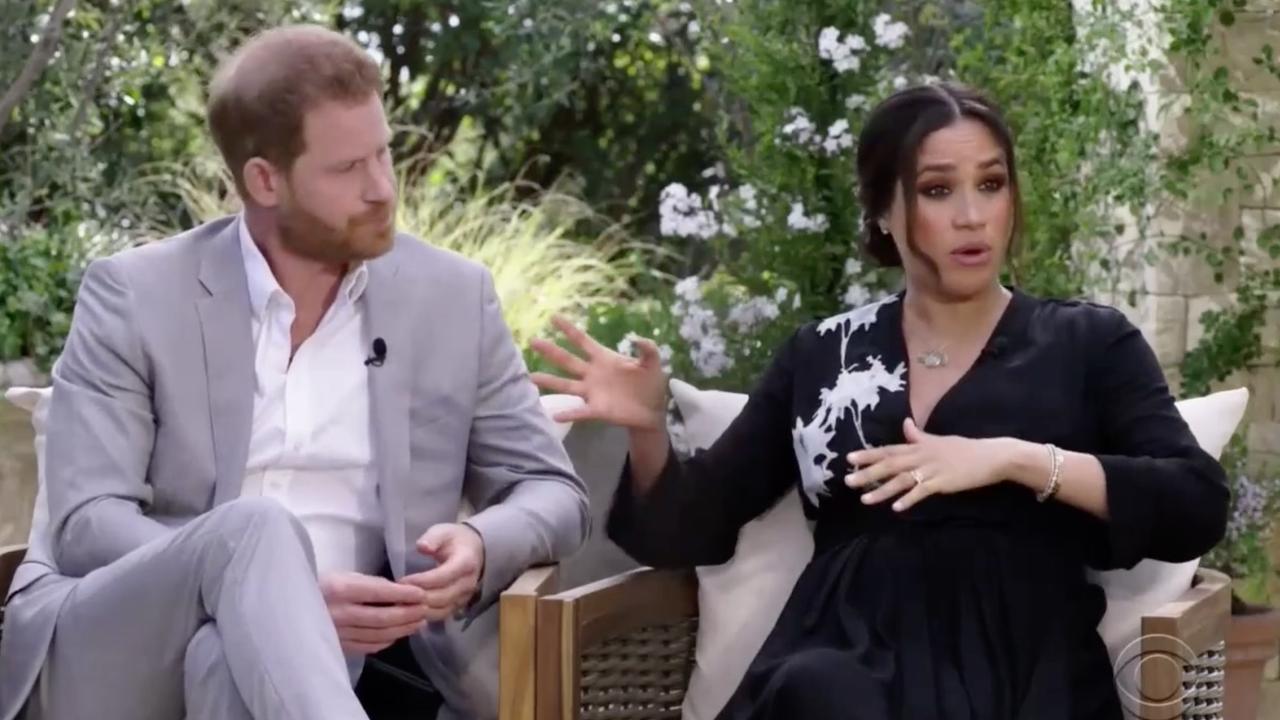 A ‘leaked’ email has been shared by one of Prince Harry and Meghan’s confidants in an effort to prove one of the explosive claims from their interview with Oprah Winfrey. Picture: CBS