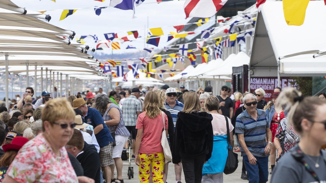 The New Year’s Day Taste of Tasmania crowd. Picture: LUKE BOWDEN