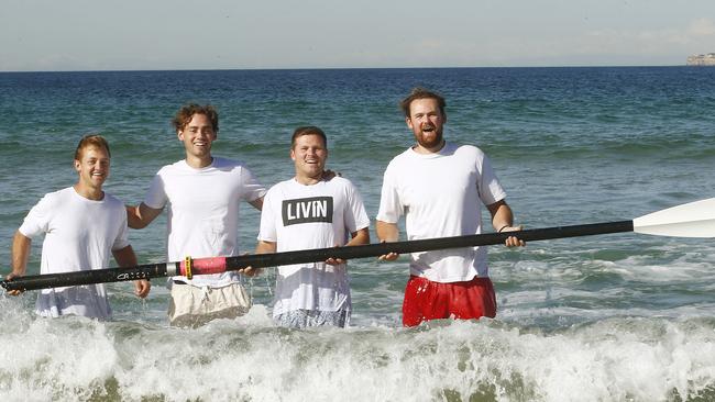 L to R: James Samuels, Rob Wells, Louis Hugh-Jones and Sam Horsley at North Bondi. Picture: John Appleyard