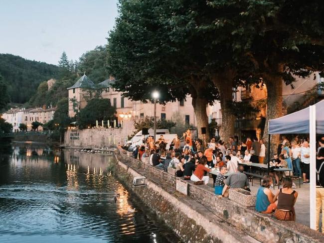 People gather in Lunas, in the south of France. Picture: Supplied