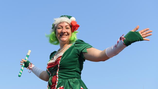 Santas elf Ellie at the start of the Variety Santa Fun Run. Picture: (A)manda Parkinson