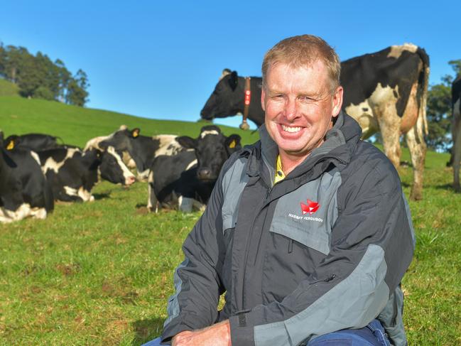 Darren Fielding is a third generation dairy farmer from South Riana that have been supplying Cadbury milk for many years. Cadbury's this year will celebrate their 100th year of manufacturing chocolate in Australia. Picture: Simon Sturzaker