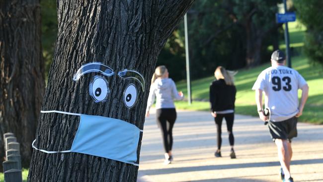 A study has found that face masks reduce transmission by 80 per cent or so. Picture: David Crosling