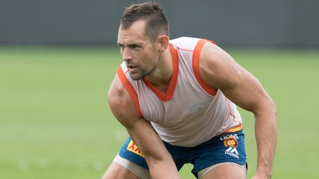 Luke Hodge at Lions training. Picture: Grant Wells