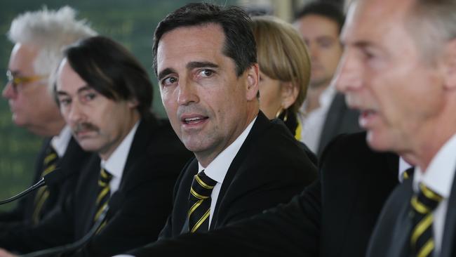 Richmond FC Board Challenge. Martin Hiscock at todays press conference. Pic: Michael Klein