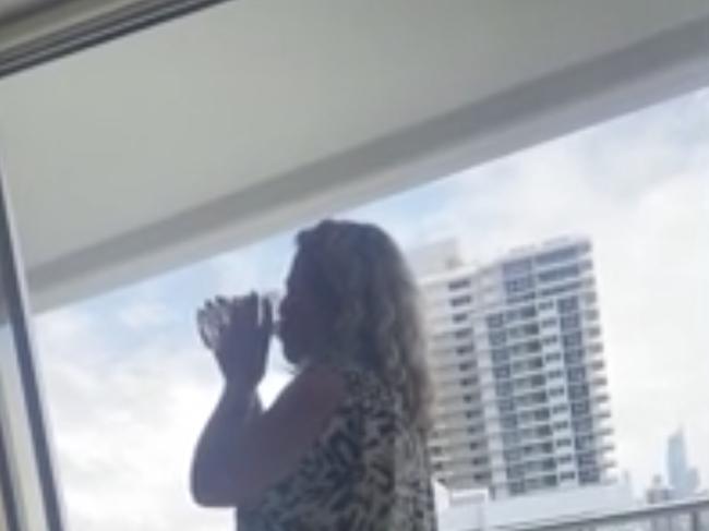 A woman shared a video showing her mum drinking the rest of her orange juice. Picture: TikTok