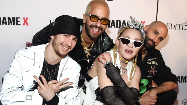 Sasha Kasiuha, Ricardo Gomes, Madonna and Nuno Xico on the red carpet. Picture: Getty