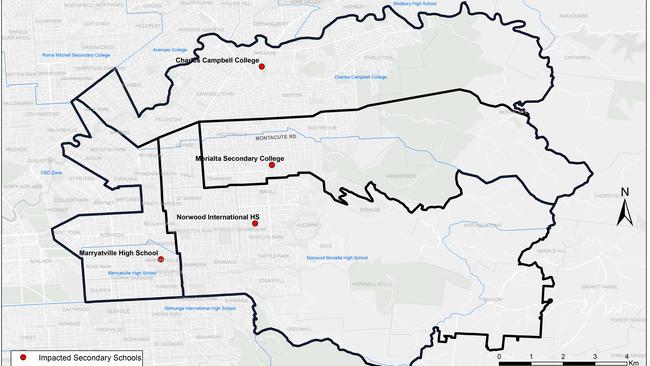 Final zones for schools in Adelaide's eastern suburbs which will take effect when the Morialta Secondary College opens in 2023 show how catchments can change over time.