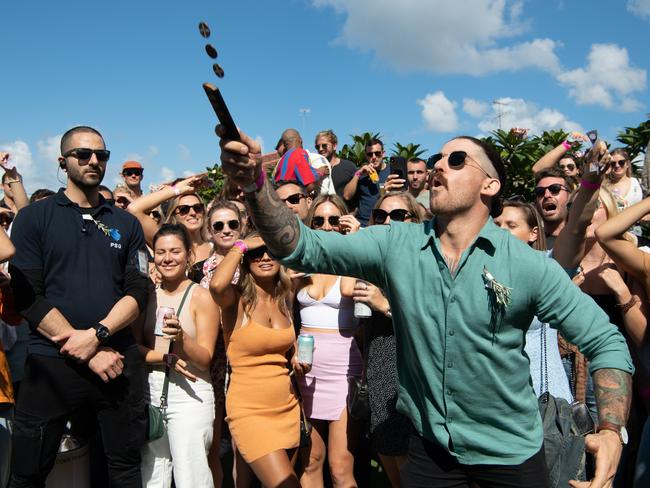 Anzac Day two-up at the Clovelly Hotel in 2021. Picture: Monique Harmer