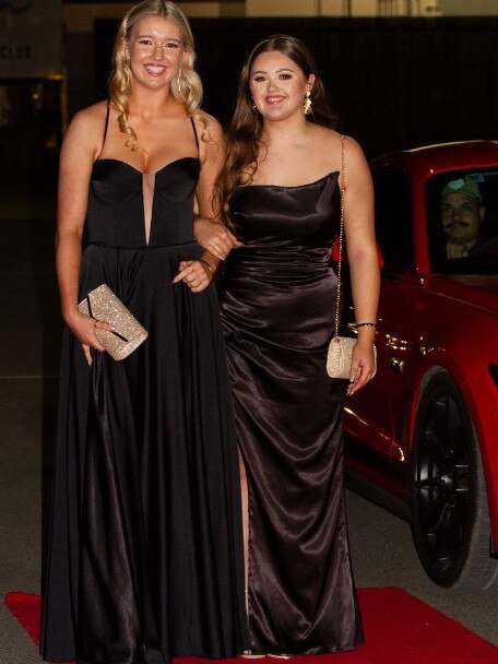 Paige Ansell and Jess Cornish at the 2023 Bundaberg State High School Formal.