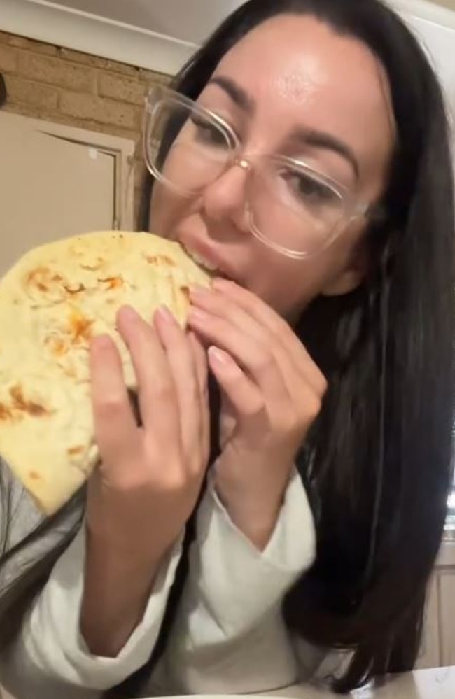 Aldi fans are excited to see the Butter Chicken Naanwich return. Picture: TikTok/@snackiegirl