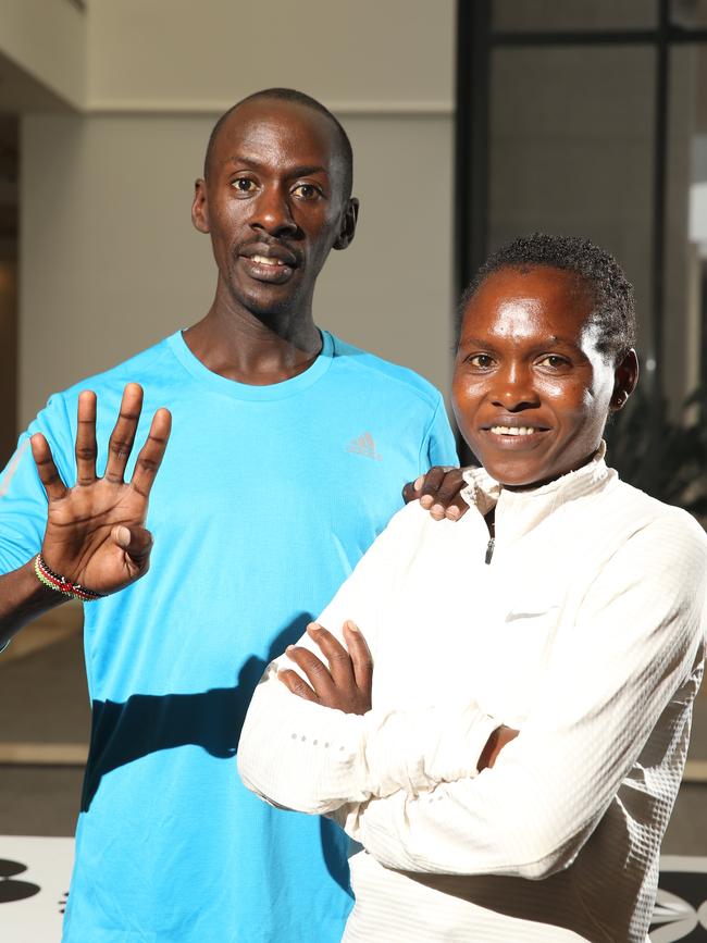 Kenneth Mungara and Mercy Kibarus. Picture: Glenn Hampson