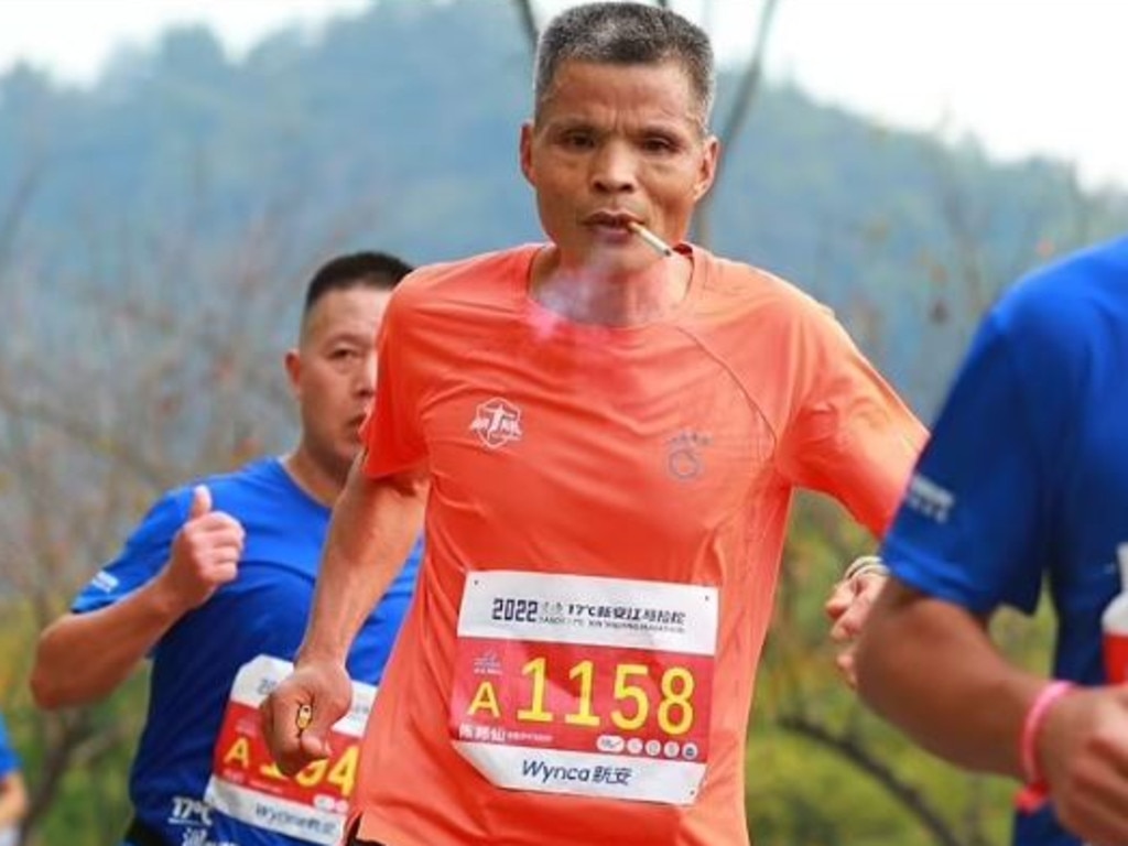 Chinese Man ‘uncle Chen Goes Viral For Running Marathon While Chain 