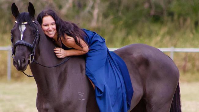 Laura Bourke's leg was shattered when a passing truck spooked her horse and she was thrown, on Murphys Creek road, September 27, 2023. A GoFundMe campaign has been launched to support her recovery.