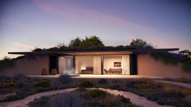 Designs for villas at the Ika Shima resort on Louth Island. Picture: Supplied