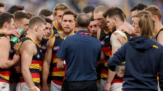 The Adelaide Crows still have a good chance of making finals, Champion Data says, even though it lost to West Coast. Picture: AAP Image/Richard Wainwright