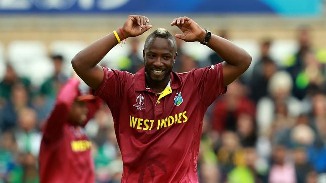 NOTTINGHAM, ENGLAND - MAY 31: Andre Russell of the West Indies looks on during the Group Stage match of the ICC Cricket World Cup 2019 between the West Indies and Pakistan at Trent Bridge on May 31, 2019 in Nottingham, England. (Photo by David Rogers/Getty Images)