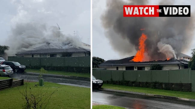 A Western Sydney family home has burnt down after it was struck by lightning