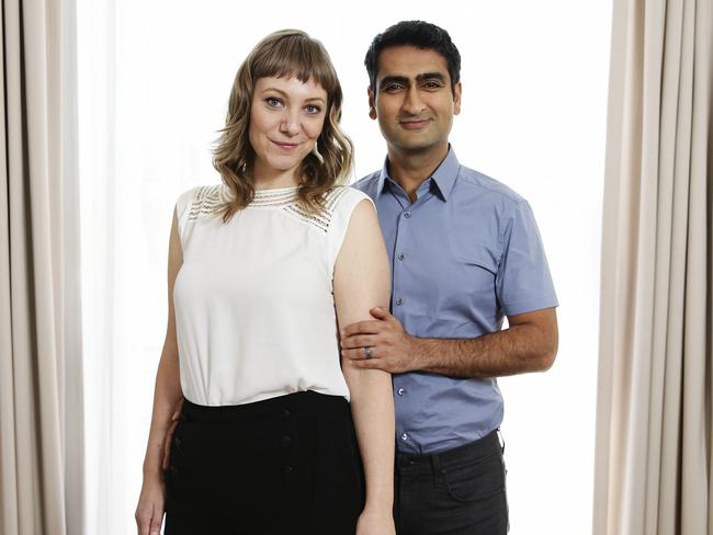 Emily V. Gordon and Kumail Nanjiani in Sydney. Their love story inspired the film The Big Sick. Picture: Justin Lloyd